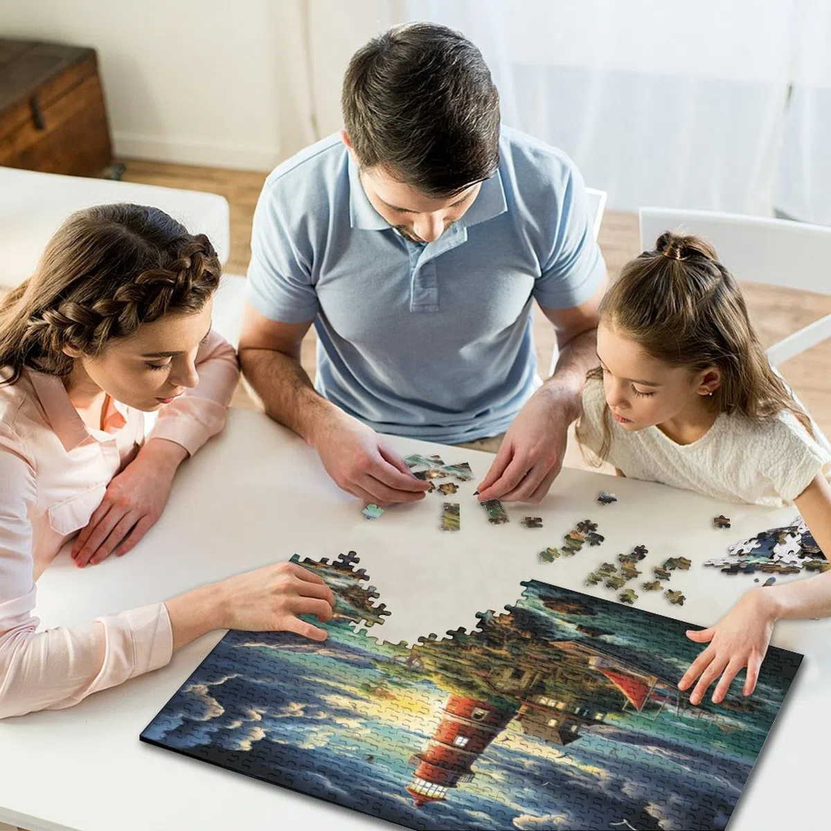 Klasyczne puzzle Lighthouse 1000 sztuk dla dorosłych, puzzle dla dzieci, puzzle intelektualna zabawka dekompresyjna edukacyjna zabawa rodzinna 1000 sztuk (75 x 50 cm)