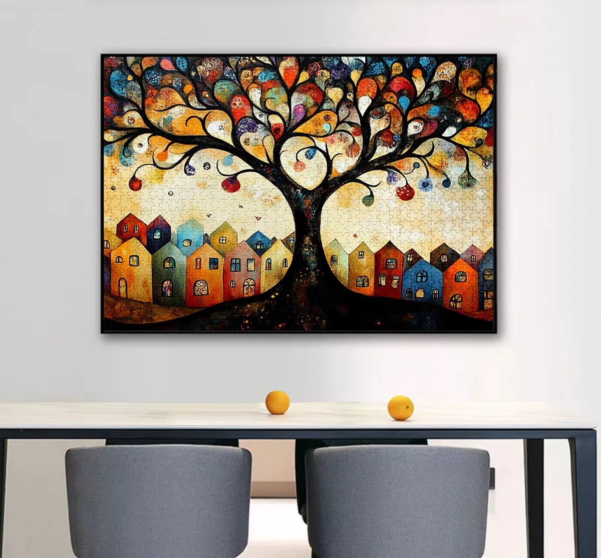 Abstrakcyjne Puzzle 1500 sztuk, 5D DIY Puzzle Drzewo Puzzle Dorośli i 14 lat Chłopcy, Układanka z pudełkiem prezentowym, Gry Relaks i Inteligencja, Wystrój pokoju na ścianę, 87 x 57 cm, Model105
