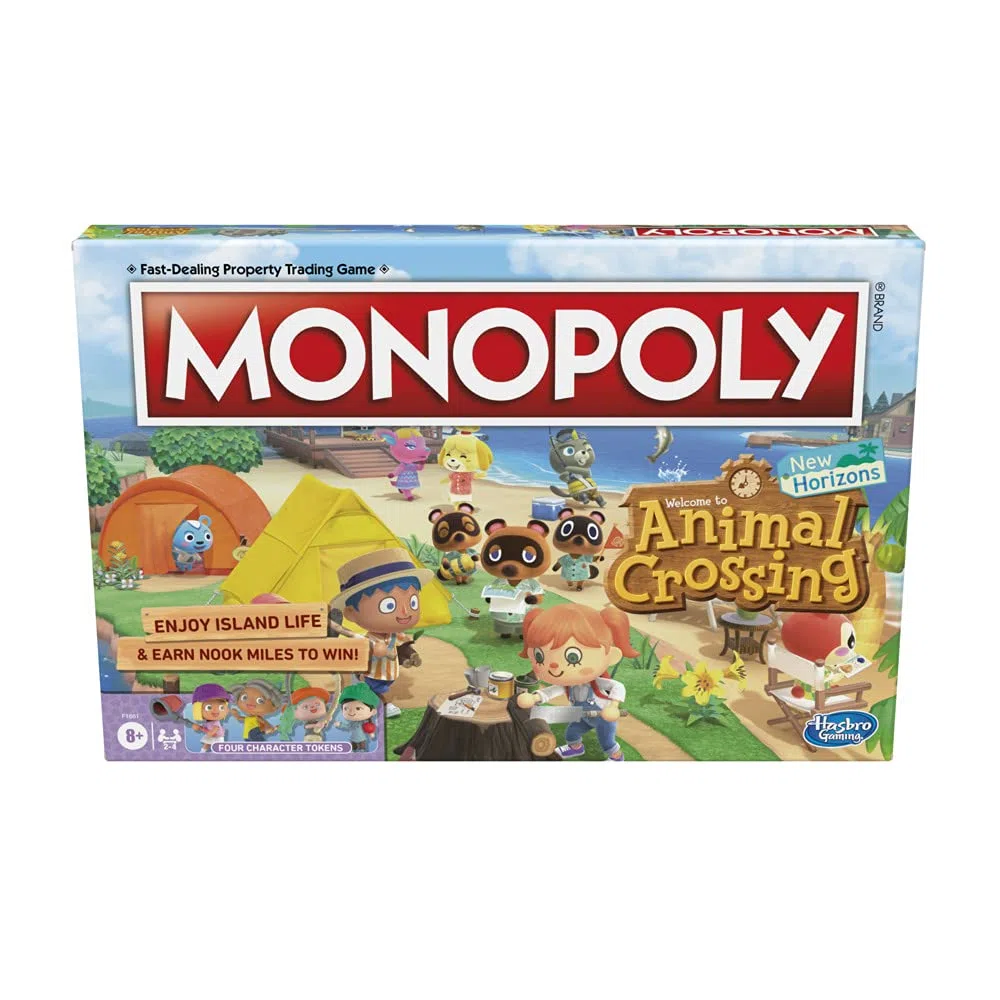 Monopoly Animal Crossing New Horizons Edition gra planszowa dla dzieci w wieku od 8 lat, zabawna gra dla 2-4 graczy, wielokolorowa