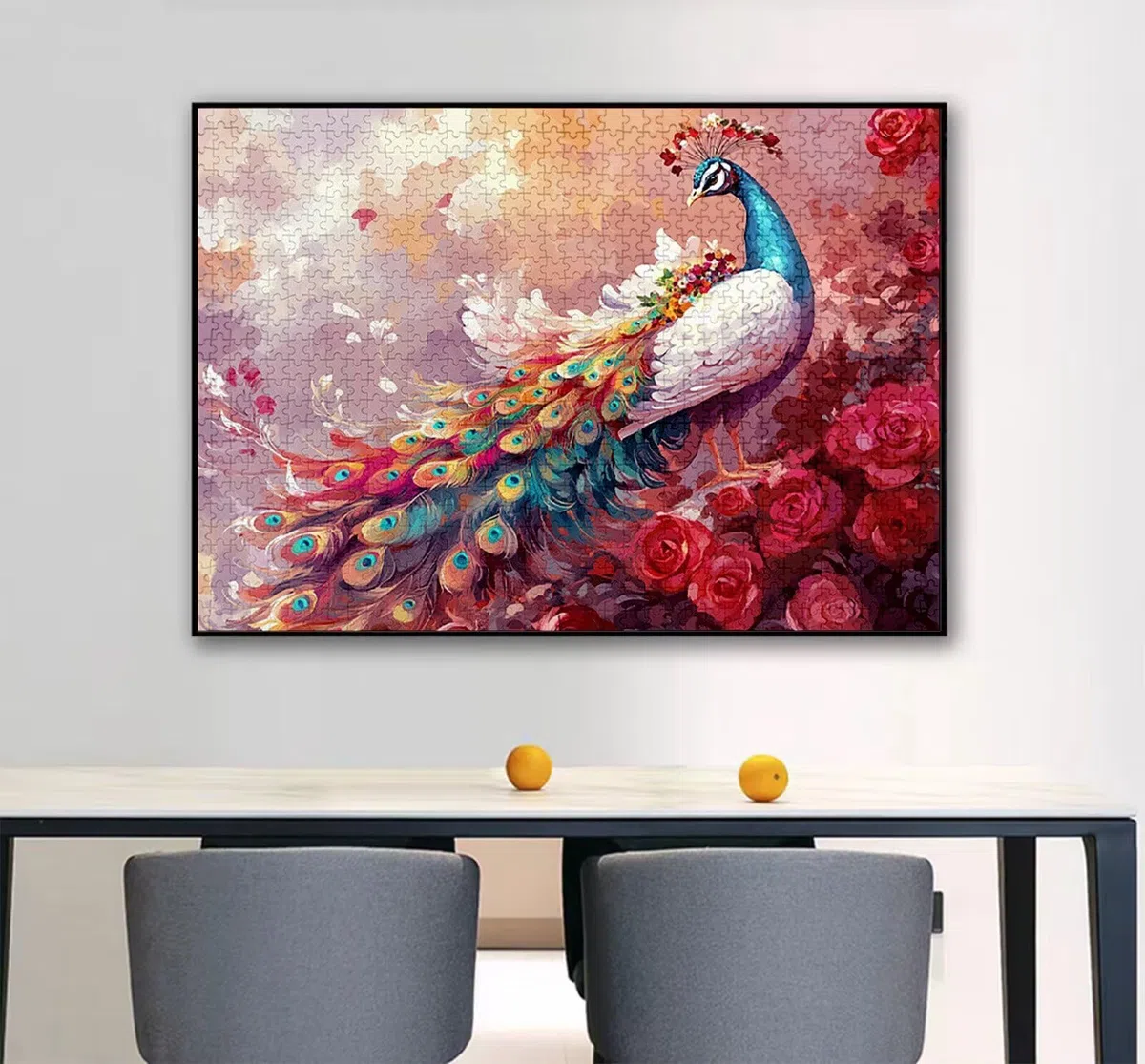 Paw Puzzle 1000 elementów dla dorosłych, duże drewniane puzzle wzór kwiatowy, 75 x 50 cm układanka DIY rzemiosło 14 lat działalność rodzinna z opakowaniem prezentu do dekoracji ścian domu sypialnia