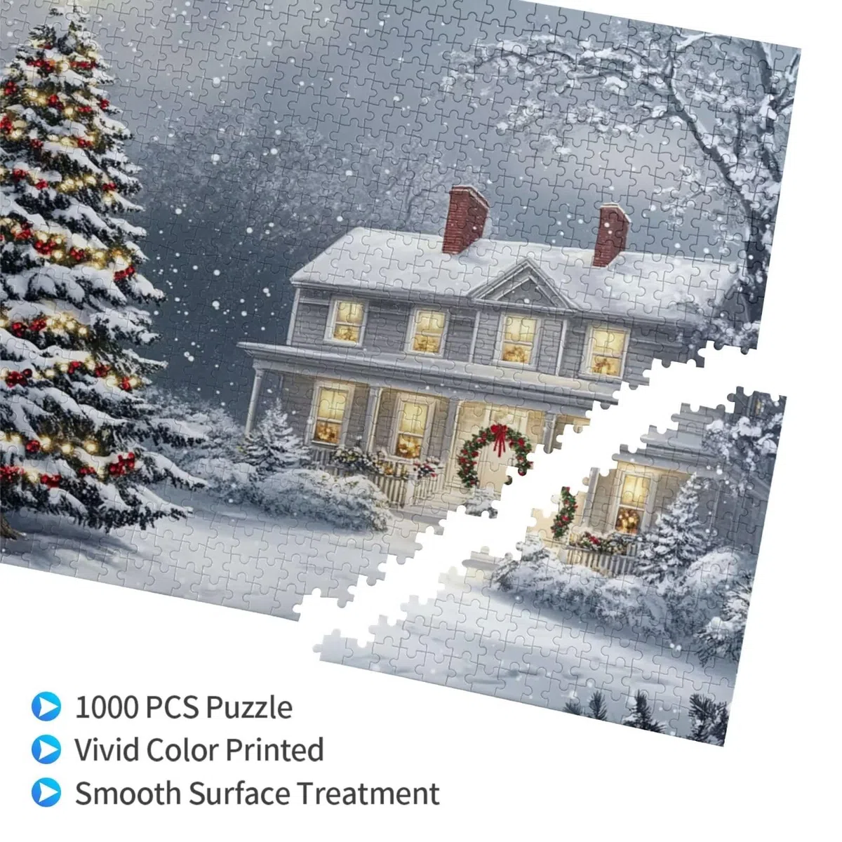 Puzzle 1500 elementów Puzzle Choinka DIY Krajobraz Układanka Dorośli Gra Wyzwanie-Początkujący Myślenie Gry i Zabawa - Nowoczesna Dekoracja Ścienna, Wyjątkowa Dekoracja Sypialnia Prezent Kobieta